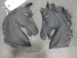2 Metal Horse Heads - See Photo - NEW Vintage Stock