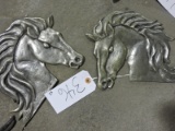 Pair of Metal HORSE HEADS - Approx 10