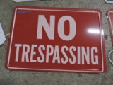 Pair of Metal: NO TRESSPASSING Signs / 7