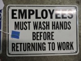 1 Metal: EMPLOYEES MUST WASH HANDS Sign / 7