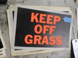 Lot of 6 Plastic KEEP OFF GRASS Signs / 12