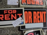 Lot of 12 Plastic FOR RENT Signs / 12