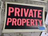 Lot of 2 Plastic PRIVATE PROPERTY Signs / 12