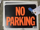 Lot of 10 Plastic NO PARKING Signs / 12