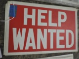 Lot of 2 Plastic HELP WANTED Signs / 8