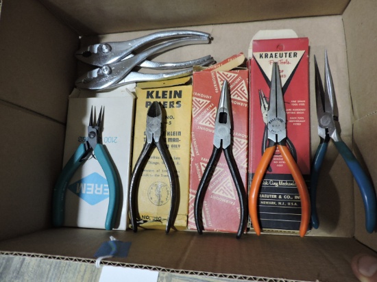 Lot of 7 Assorted Pliers - KLEIN FAIRMOUNT EREM - NEW Old Stock