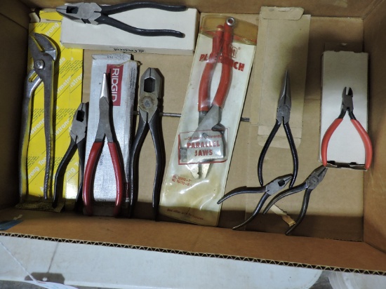 10 Assorted Pliers - RIDGID, CRESCENT, VACO -- NEW Old Stock