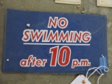 NO SWIMMING AFTER 10PM Signs - 14