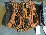 Lot of 3 Extension Cords & Shop Lights