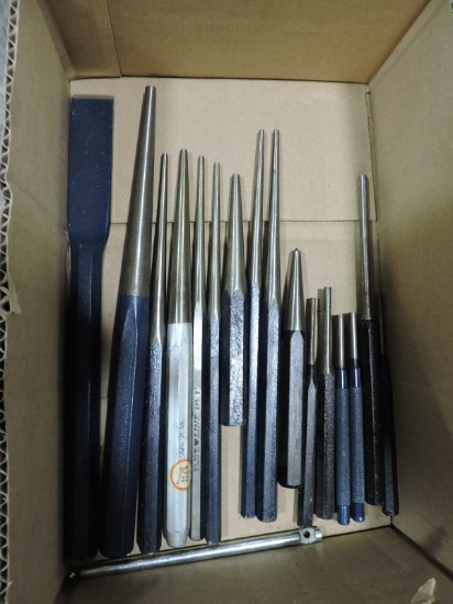 Lot of Punches & Chisels (Apprx 16 Items) -- NEW Vintage