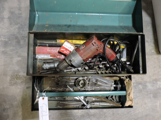 PARK Brand Tool Box, Contents & MILWAUKEE Hole Shooter