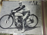 Harley Davidson Vintage Team Race Photo - Repro / B&W