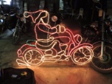 SANTA ON A MOTORCYCLE / Light-Up Christmas Display