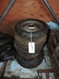 Lot of 4 Trailer Wheel & Tires - and 1 Scooter Wheel