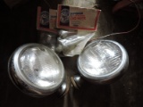 Pair of Vintage Off-Road Lights and Many Lug Nuts