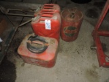 Lot of 4 Fuel Cans - 2 JERRY Cans / 2 Gas Cans - All Metal