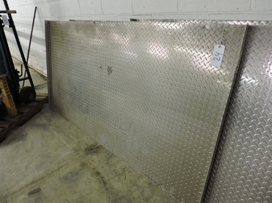 Sheet of Diamond Plate Aluminum Flooring / Raised Sides - 92" Across