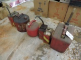 Lot of 6 Various Plastic & Metal Gas Cans - See Photo