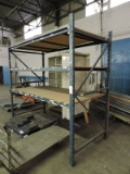 Single Pallet Rack Section with 3 Shelves - 8' Tall X 8' Wide X 4' Deep