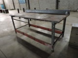 Large Steel Work Bench / Work Table - Made of Pallet Rack Parts