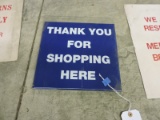 Vintage 'Thank You For Shopping Here' Sign - Plastic - 11'' X 12