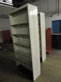 Pair of Metal 2-Sided Commercial Shelves - 7' Tall X 3' Wide X 15