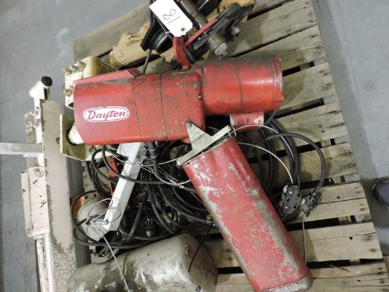 Pair of Chain Hoists: DAYTON 1-TON and LOADSTAR 1/2-TON with Swing Arm