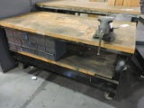 Work Bench On Wheels With 18 Drawers Vise Not Included36