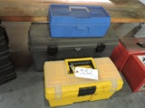 3 Plastic Tool Boxes
