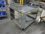 2 Shelf Industrial Rolling Cart with Wire Rack - 32