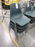 Lot of 4 Molded-Plastic Waiting Room Chairs -- See Photo