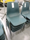 Lot of 4 Molded-Plastic Waiting Room Chairs -- See Photo
