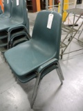 Lot of 2 Molded-Plastic Waiting Room Chairs -- Note the Cracks