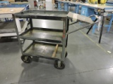 Heavy Duty Steel Rolling 3-Level WAREHOUSE Cart -- with Ledger Holder