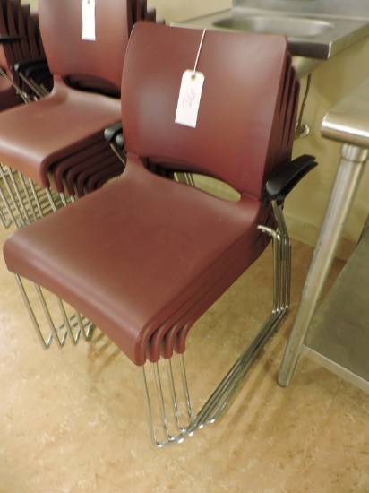 4 Plastic Waiting Room / Cafeteria Chairs - 33" Seat Back with an 18" Seat Height