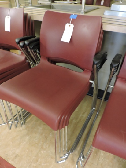 4 Plastic Waiting Room / Cafeteria Chairs - 33" Seat Back with an 18" Seat Height