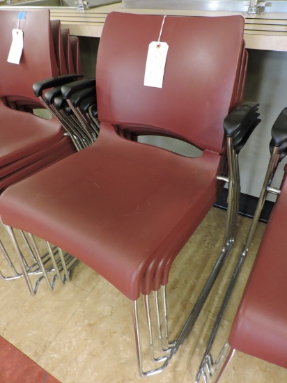 4 Plastic Waiting Room / Cafeteria Chairs - 33" Seat Back with an 18" Seat Height