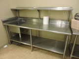 EAGLE Brand 3-Level Stainless Steel PREP TABLE WITH BUILT-IN SINK