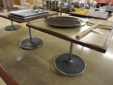 Pair of Café Tables / Steel Base / 36