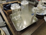 Pitchers with Ice Coolers and Stainless Restaurant Pan