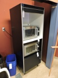Free-Standing 2-Level Storage Unit with Electrical Outlets