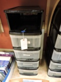 5 Plastic Storage Bins - One missing drawer