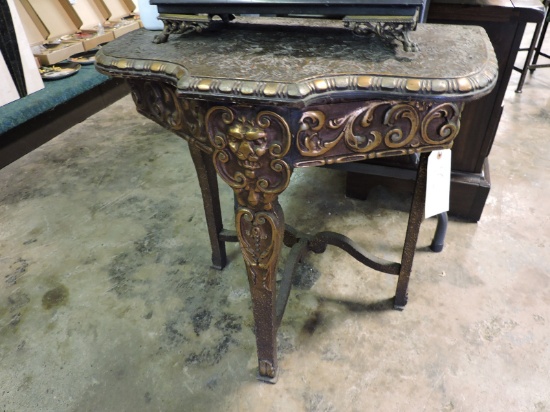 Ornate Antique Side Table -- 24" Tall X 22" Wide X 14.5" Deep