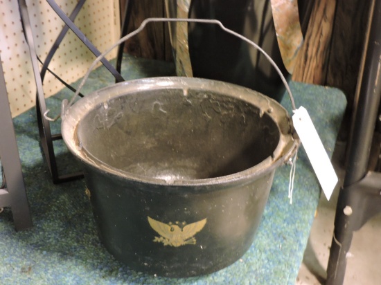 Antique Cast Iron Pot with Eagle Motif -- 12" Across