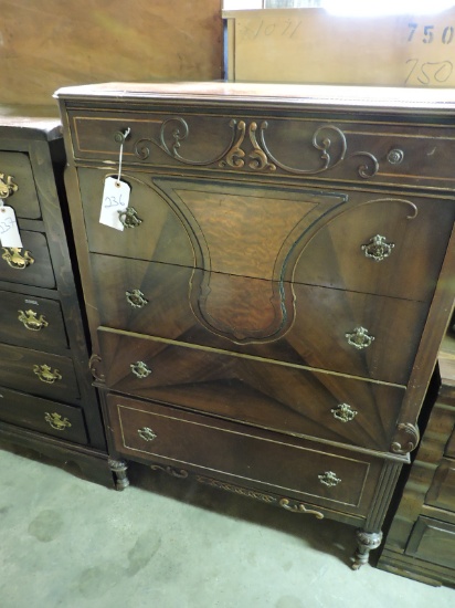 Antique 5-Drawer Dresser -- Wood -- 54" Tall X 36" Wide