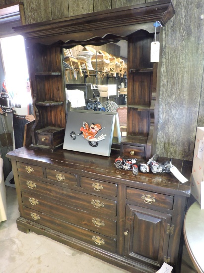 Wooden 7-Drawer Dresser with Mirror -- 60" Wide X 76" Tall