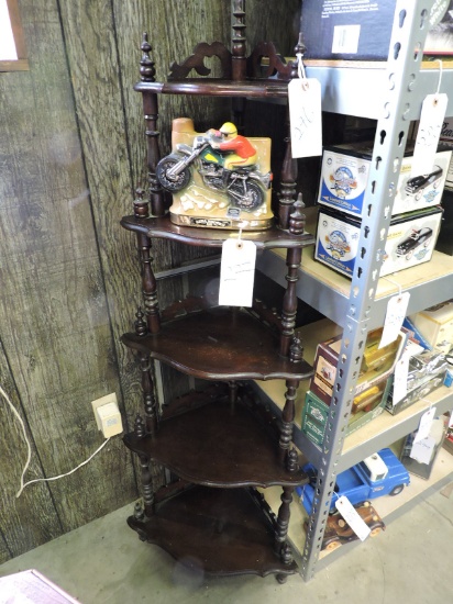 5-Level Curio / Plant Corner Shelf - Wooden -- 57" Tall