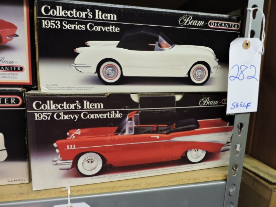 BEAM DECANTER - Pair of 1950s Chevrolet's Convertbile & Corvette