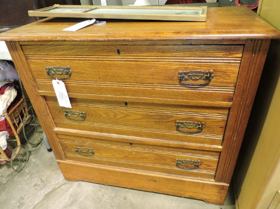 Vintage Wooden 3-Drawer Dresser -- 36" Wide X 33" Tall X 16" Deep