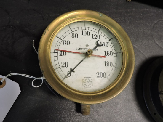 Antique Compressor Meter Gauge by US Gauge Company - Apprx 5"